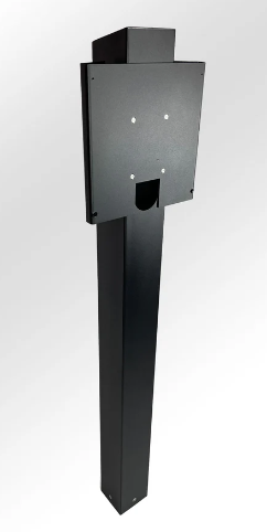 Ladeeda Pole - Alu Black RAL 9005 with Smappee EV Dual adaptor plate (LAD-01)+(LAD-SMDU)