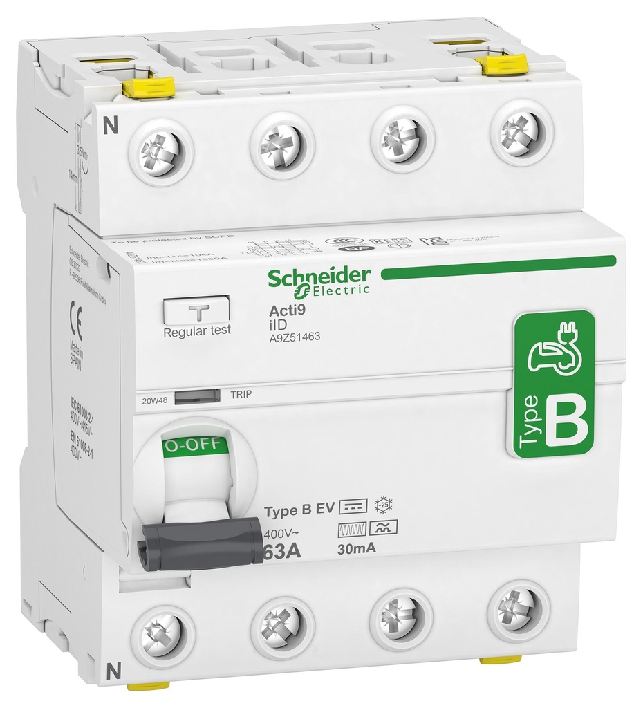 Differentieelschakelaar ID  4P 63A 30MA TYPE B-EV