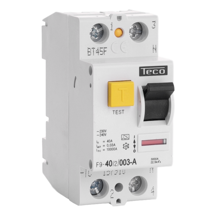 Teco Differentieelschakelaar 2P 40A 30MA A    
