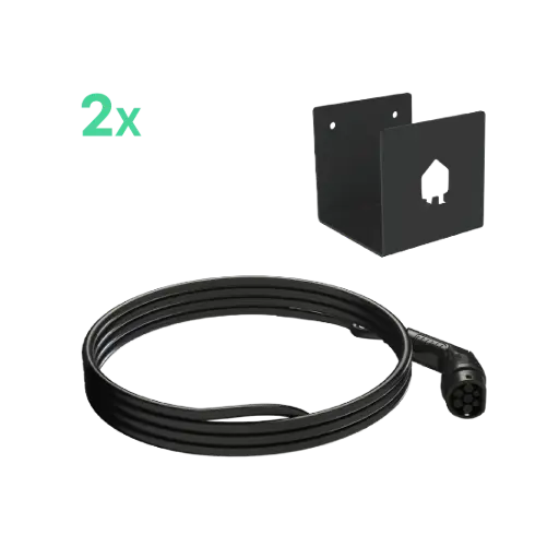 [0032915] EV Dual Wall 2 x Type 2 Cable (5m) with cable holder (EVD-WALL-2C5)