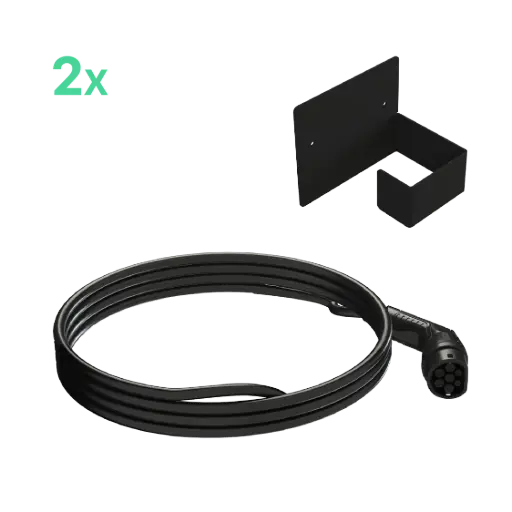 [0032916] EV Dual Base 2 x Type 2 Cable (5m) with cable holder (EVD-FLOOR-2C5)